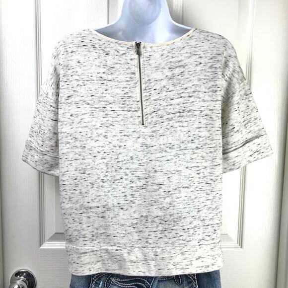 Banana Republic Cropped Boxy Space Dye Over Sized Sweatshirt XS - Picture 3 of 4